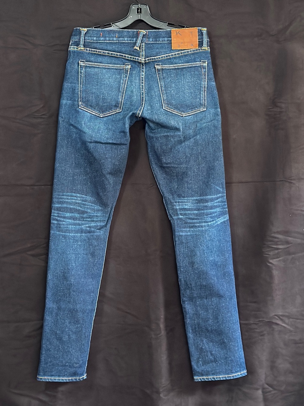 Hiroshi Kato Slim Straight Men’s Jeans in Dark Blue